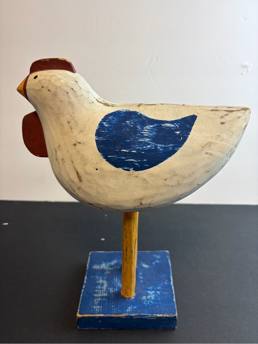 Handcrafted Decorative Bird Figurine in White and Blue